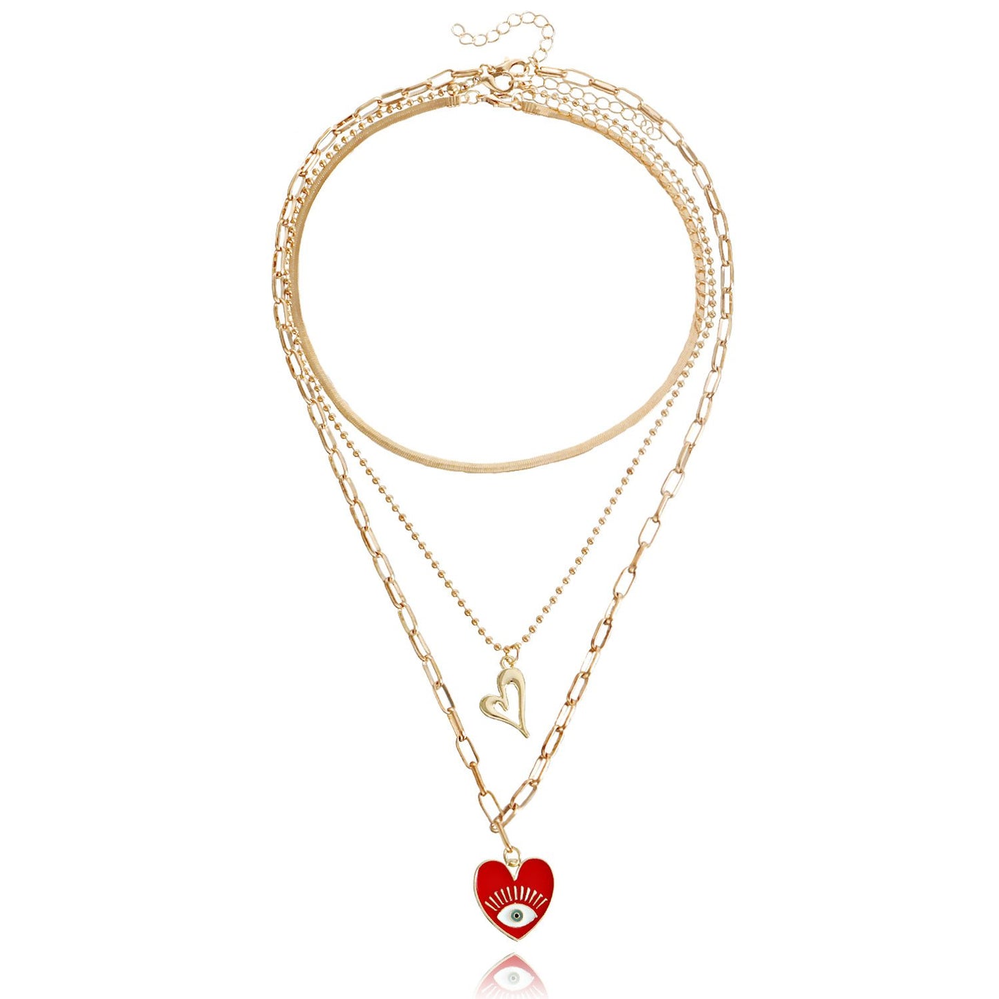 Jewelry Retro Devil's Eye Love Necklace Women's Multi-layer Personality Geometric Eye Necklace