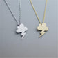 Fashion Jewelry Personality Versatile Ladies Small Fresh Necklace Jewelry Cloud Lightning Dark Cloud Necklace