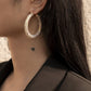 Jewelry fashion light luxury C-shaped full-diamond set earrings temperament all-match inlaid colored diamond geometric earrings