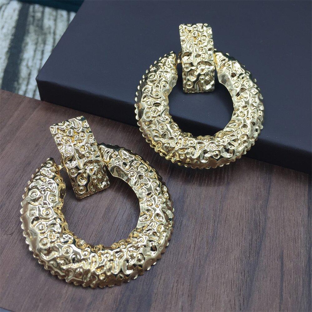 Meteor Crater Ring Stud Earrings Fashion Ladies Versatile Earrings