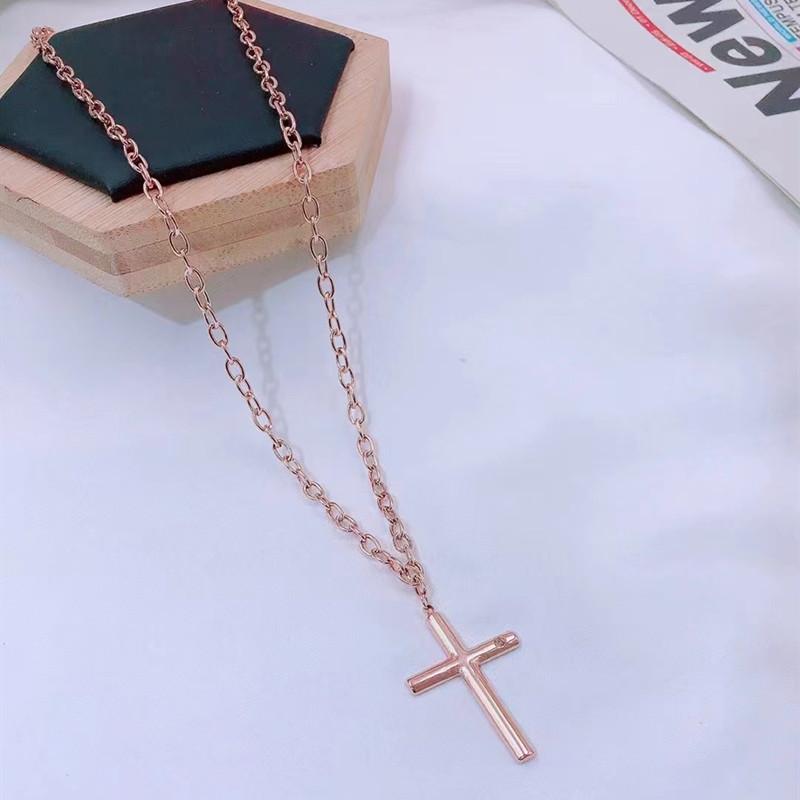 Jewelry fashion personality trend exaggerated necklace retro cross pendant long collarbone necklace