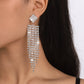 E1738 Jewelry Long Rhinestone Tassel Exaggerated Earrings Personality Temperament Internet Celebrity Earrings Female