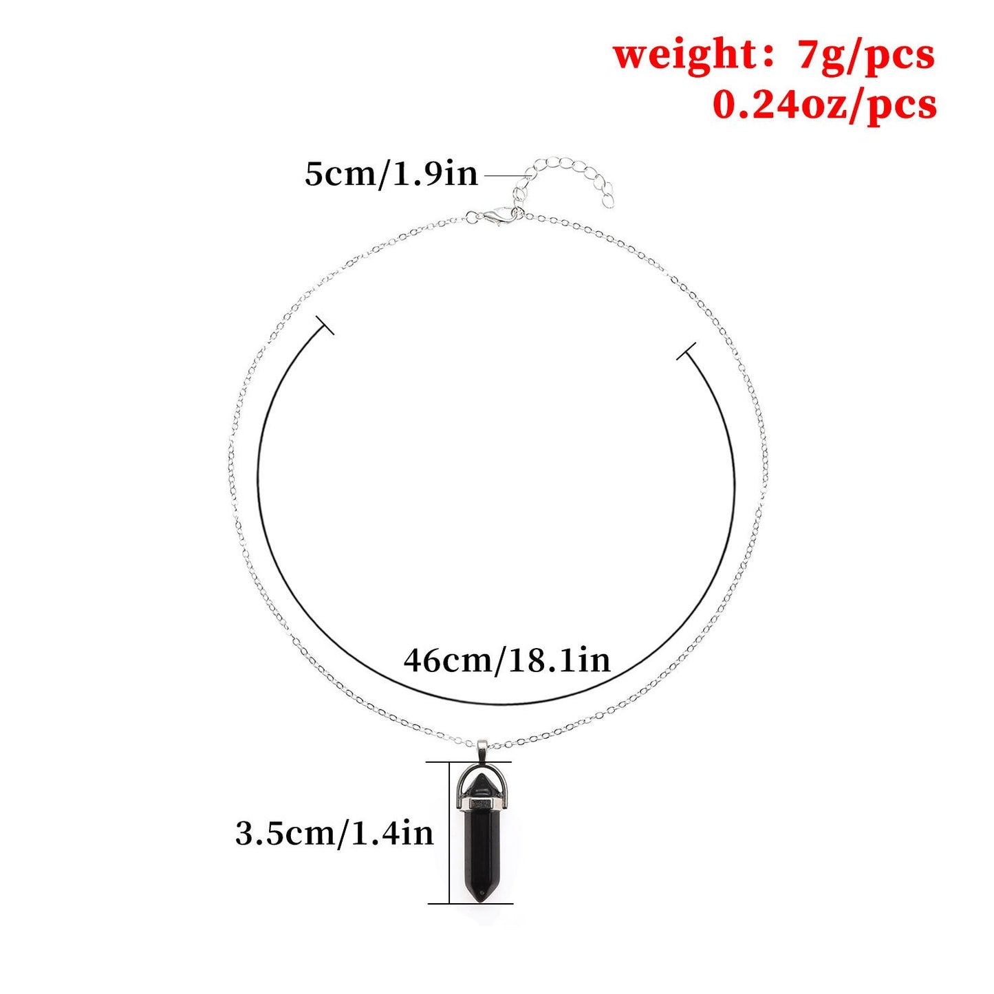 Fashion Agate Hexagon Pillar Pendant Necklace Simple Clavicle Chain Jewelry