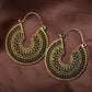 Middle Eastern Bohemian Vintage Openwork Metal Earrings Dubai Jewelry