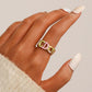 Female ins fashion light luxury letter CD color painting oil opening stainless steel ring