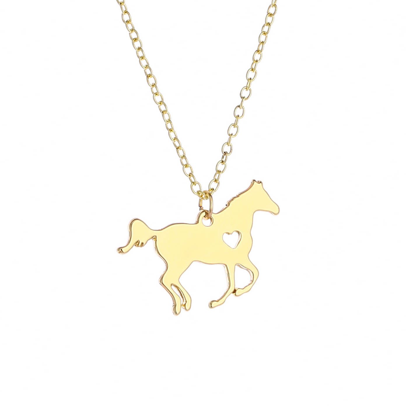 Explosive gold decoration unicorn horse necklace female love clavicle chain pendant electroplating alloy