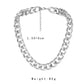 Tide brand all-match silver Cuban necklace men's street hip-hop hiphop clavicle chain thick aluminum chain