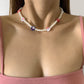 Creative color Christmas funny imitation pearl necklace jewelry soft pottery pattern beaded necklace female