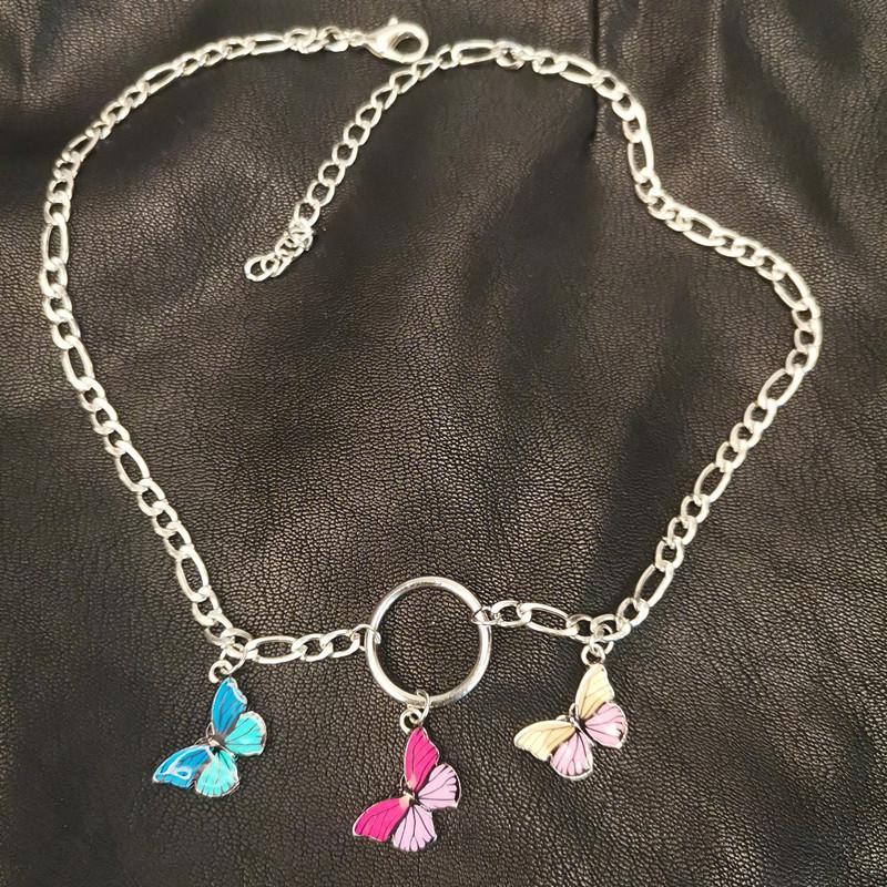 Jewelry retro color butterfly personality necklace simple lisa double bracelet necklace