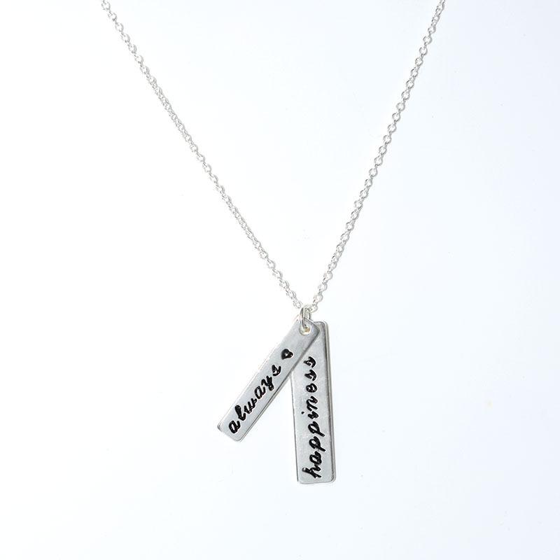 18 trendy jewelry always happy long bar alwaysappiness pendant necklace