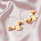 ins simple geometric pearl earrings French light luxury creative glossy square ear hanging net red exaggerated ear buckle