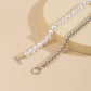 Jewelry Versatile Imitation Pearl Beaded Stitching Necklace Simple Creative Peach Heart OT Buckle Clavicle Necklace