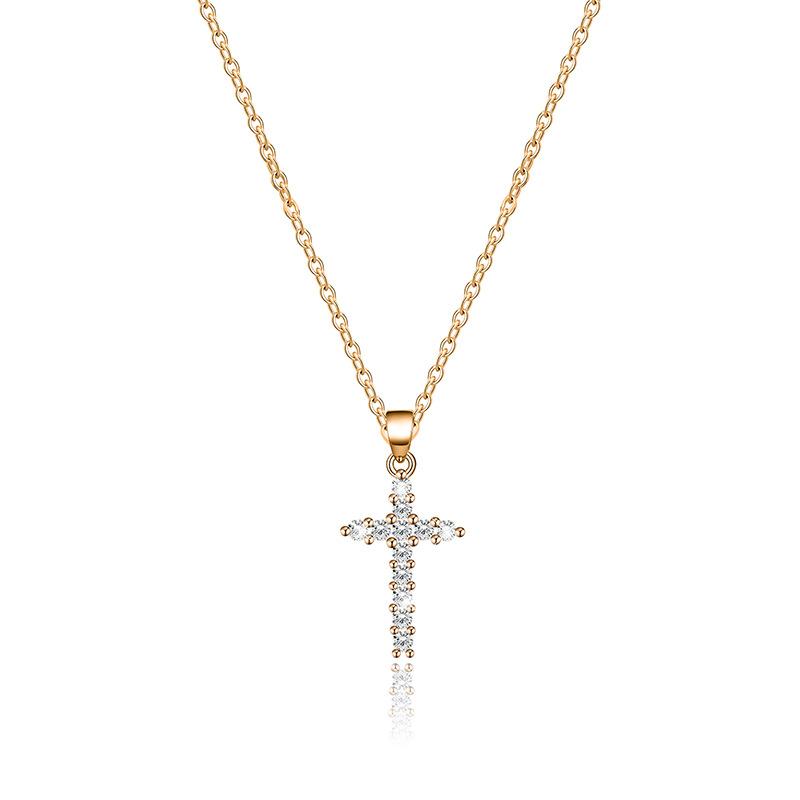 N7575 Simple Net Red Necklace Fashion Cross Pendant Necklace Personality Retro Sweet Clavicle Chain