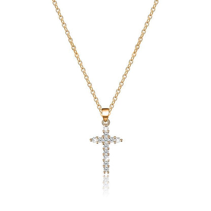 N7575 Simple Net Red Necklace Fashion Cross Pendant Necklace Personality Retro Sweet Clavicle Chain