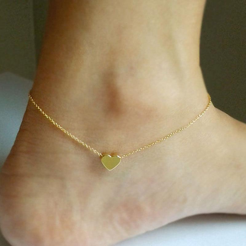 Summer all-match simple sexy heart-shaped love peach heart anklet