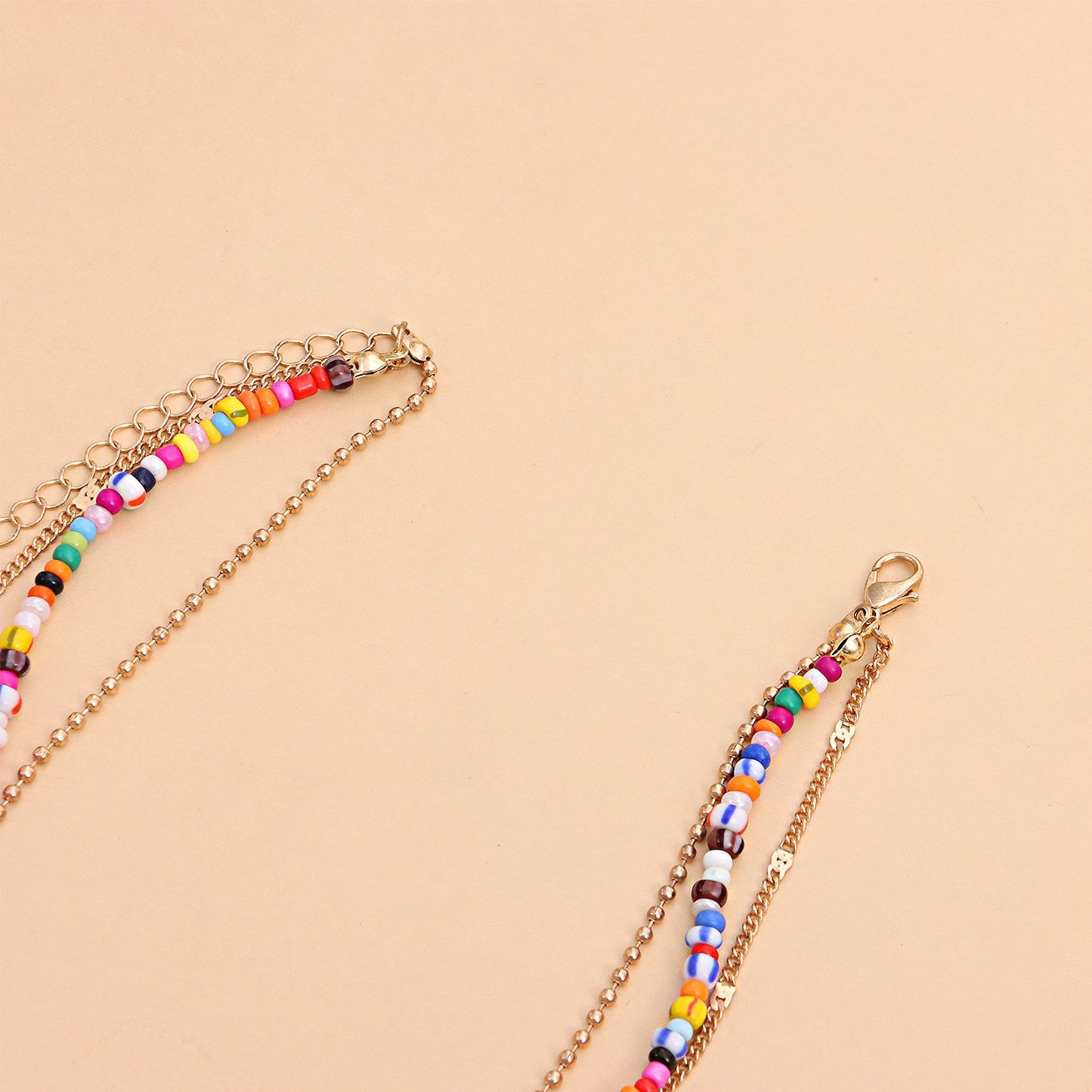 Jewelry fashion women's long multi-layer rice bead chain electroplating metal elephant pendant necklace