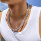 Jewelry Hip Hop Trendy Metal Chain Necklace Punk Fashion with Rhinestone Cuban Buckle Necklace