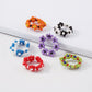R619 fashion hand-woven rice bead ring net red small flower joint ring contrasting color cute jewelry for women
