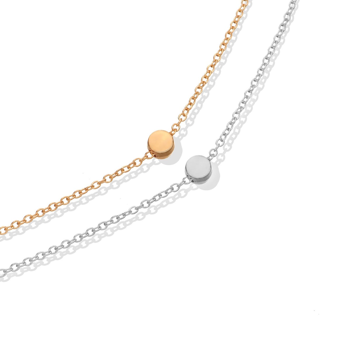 Fashion geometric small round cake exquisite necklace temperament simple all-match necklace