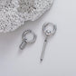 Hip-hop trend punk stainless steel asymmetrical personality design spring bar earrings earrings earrings earrings