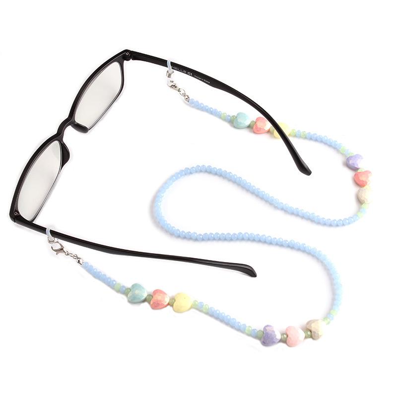 Glasses chain mask hanging chain peach heart imitation pearl trend jewelry decoration non-slip chain