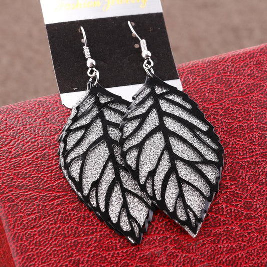 Hot Jewelry Small Leaf Earrings Female Oval Earrings