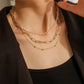 Ins popular fashion Hong Kong choker necklace simple metallic temperament pearl versatile multi-layer necklace female