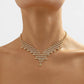 N1891 Jewelry Creative Fashion Rhinestone V-shaped Necklace Personality Claw Chain Light Luxury Cold Necklace