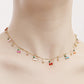 Jewelry ins color drop oil cherry zircon pendant necklace female hot girl choker explosive necklace
