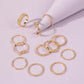 R322 simple ring set female niche indifferent fashion trendy joint ring ring