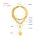 Jewelry aluminum alloy multi-layer round plate pendant necklace ladies fashion temperament handmade popular necklace