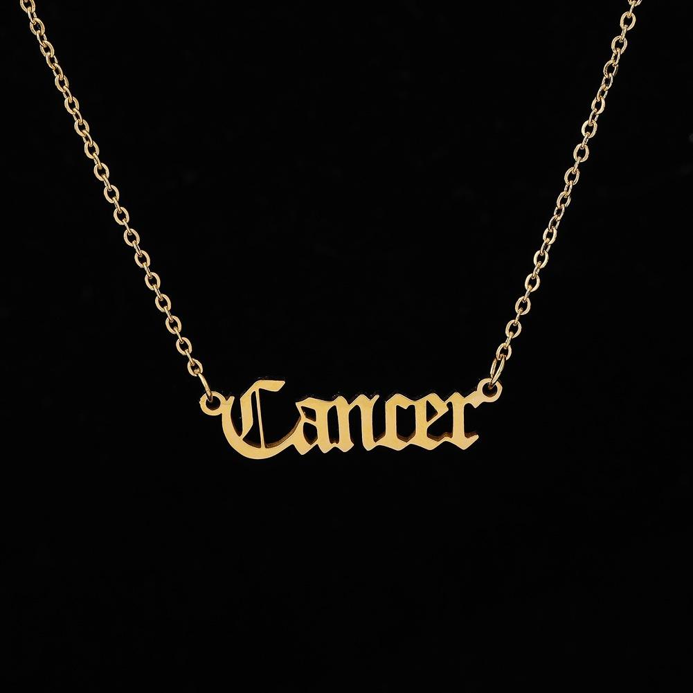 Fashion Personality Creative Item Jewelry Old English Cut Zodiac Necklace Straight