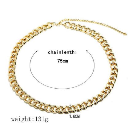 Jewelry Sexy Tassel Fashion Body with Simple Thick Link Jewelry Punk Geometric Waist Chain