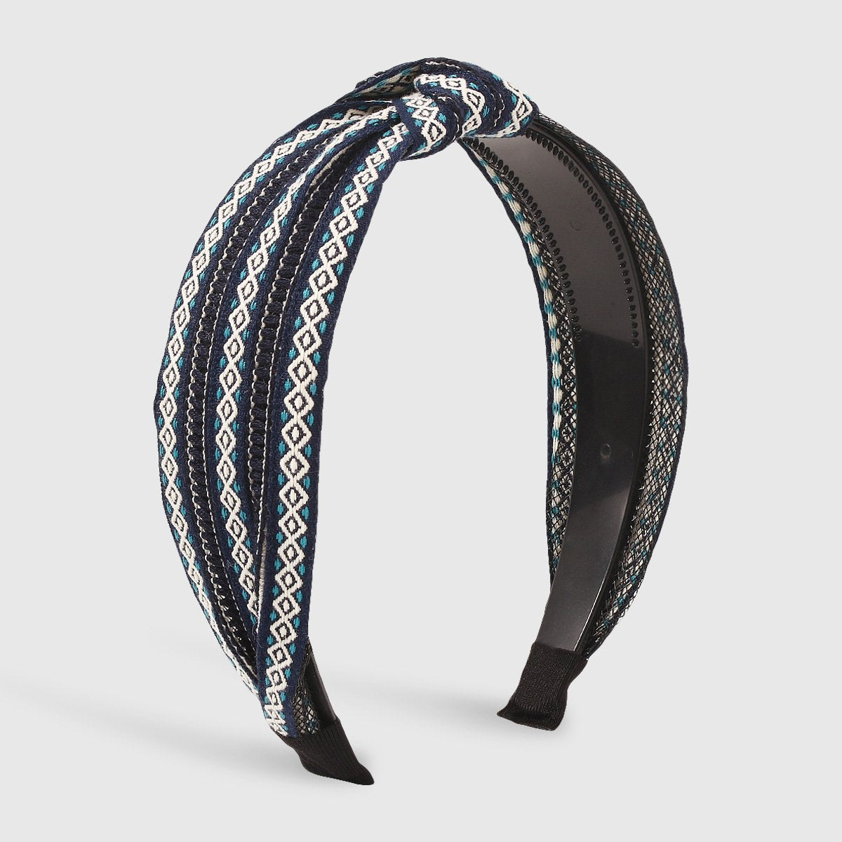 F4744 Ethnic personality color contrast embroidery knotted headband vacation fashion wide-brimmed retro simple girl headband