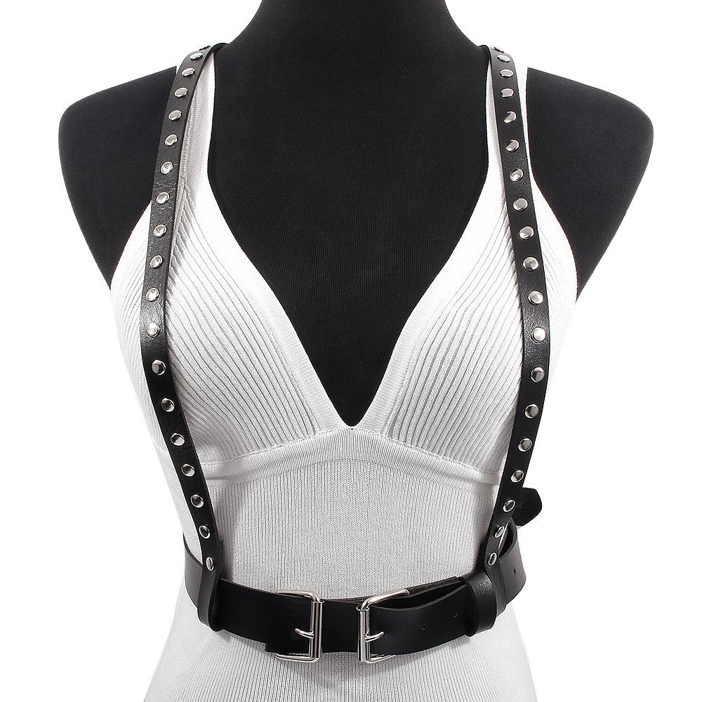 C274 Personality wearable punk suspender belt gothic exaggerated party show sexy body chain