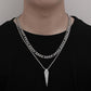 Titanium steel necklace niche design high-end high-trend men's stainless steel collarbone chain stacked neck chain sweater chain chain
