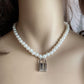 Jewelry Retro Scallop Lock Shaped Bead Necklace Temperament Simple Geometric Pearl Shell Necklace Female