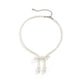 Jewelry Niche Design Bowknot Pearl Necklace Simple and Versatile Metal Snake Bone Chain Necklace