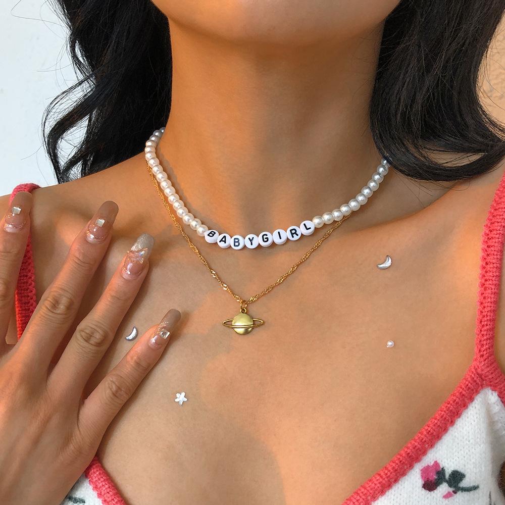 Pearl necklace women's simple fashion commuter necklace niche design sense personality indifferent necklace