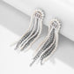 Jewelry Temperament Cold Imitation Pearl Chain Tassel Earrings Retro Versatile Double Ring Earrings Women