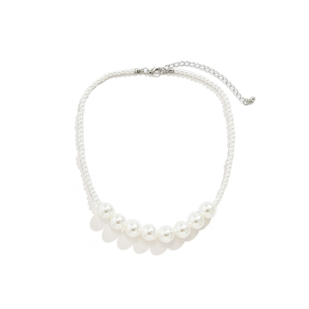 Jewelry Versatile Geometric Single Layer Necklace Simple Temperament Stacked Imitation Pearl Clavicle Necklace Female