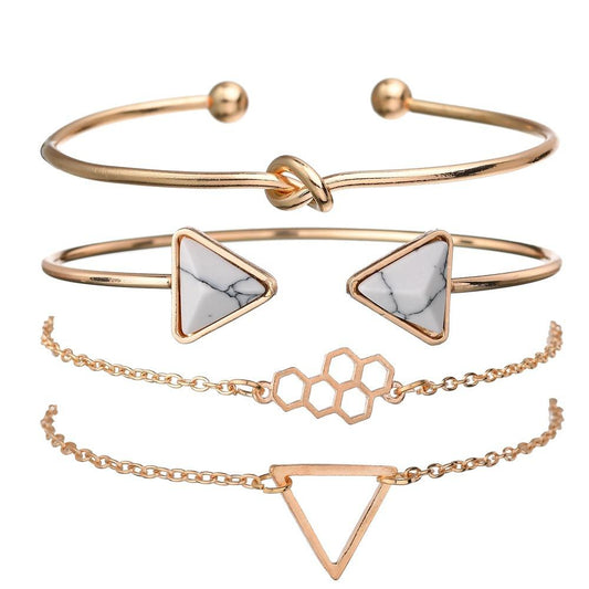 Accessories Trendy Honeycomb Geometric Bracelet Set Knotted Bracelet Bracelet