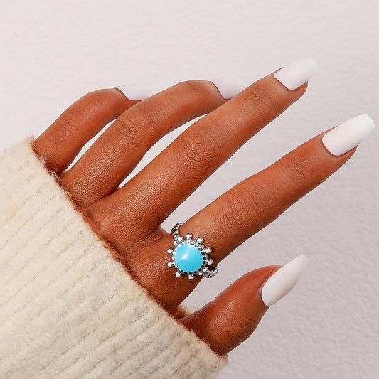 Simple light luxury niche design ladies simple stainless steel opening adjustable sun dripping oil ring