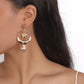 1523 Exaggerated Ethnic Earrings Simple Metal Hollow Circle Earrings Cold Personality Earrings