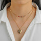 Love Color Diamond Clavicle Necklace Creative Rose Fashion Metal Peach Heart Combination Double Stacked Necklace