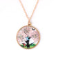 eaby fashion creative round dried flower butterfly tree of life necklace clavicle chain jewelry