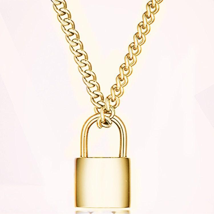 Accessories Necklace Personality Men and Women Geometric Key and Lock Matching Pendant Necklace Necklace