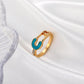 Ins cold geometric ring dripping oil paper clip ring creative net red design tail ring