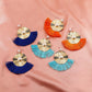 Exaggerated Metal Tassel Earrings Bohemian Fan-shaped Irregular Earrings Retro Geometric Pearl Earrings