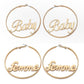 Alphabet big circle earrings female sweet simple exaggerated catwalk fashion geometric word girly earrings earrings